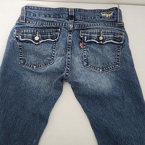 Vtg Levi's 504 Slouch Denim Capri Jeans Womens Juniors 9 Blue Straight Pockets